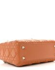 Lambskin Cannage Small Lucky Badges My Lady D1OR Orange