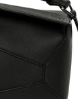 Calfskin Mini Puzzle Edge Bag Black