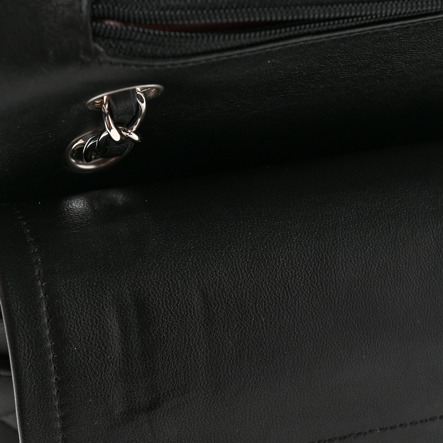 Lambskin Quilted Medium Double Flap Black