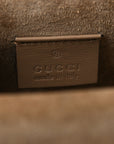 GG Supreme Monogram Suede Crystal Small Dionysus Shoulder Bag Beige Ebony Taupe