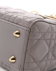 Lambskin Cannage Small Lady D1OR Grey