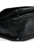 Crinkled Calfskin Matelasse Monogram Baby Niki Chain Satchel Black