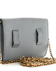 Goatskin Nano Saddle Chain Pouch Blue