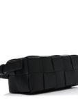 Lambskin Maxi Intrecciato Small Brick Cassette Bag Black