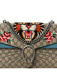 GG Supreme Monogram Angry Cat Embroidered Medium Dionysus Shoulder Bag Beige Ultramarine