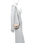 Patent Nova Check Mini Crossbody Bag Pewter