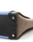 Calfskin Nubuck Suede Micro Tri-Color Luggage Porcelain