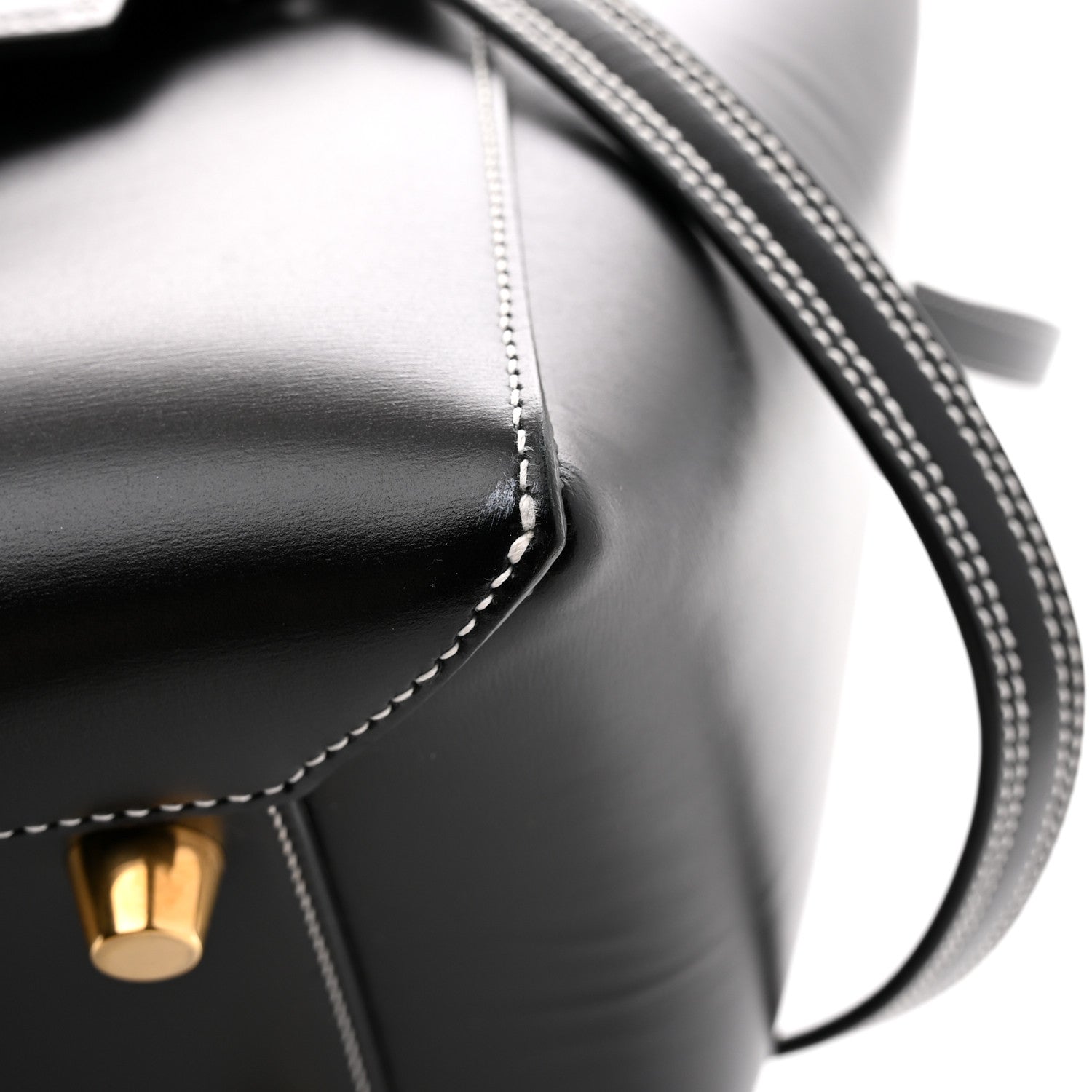 Smooth Calfskin Double Stitching Mini Belt Bag Black