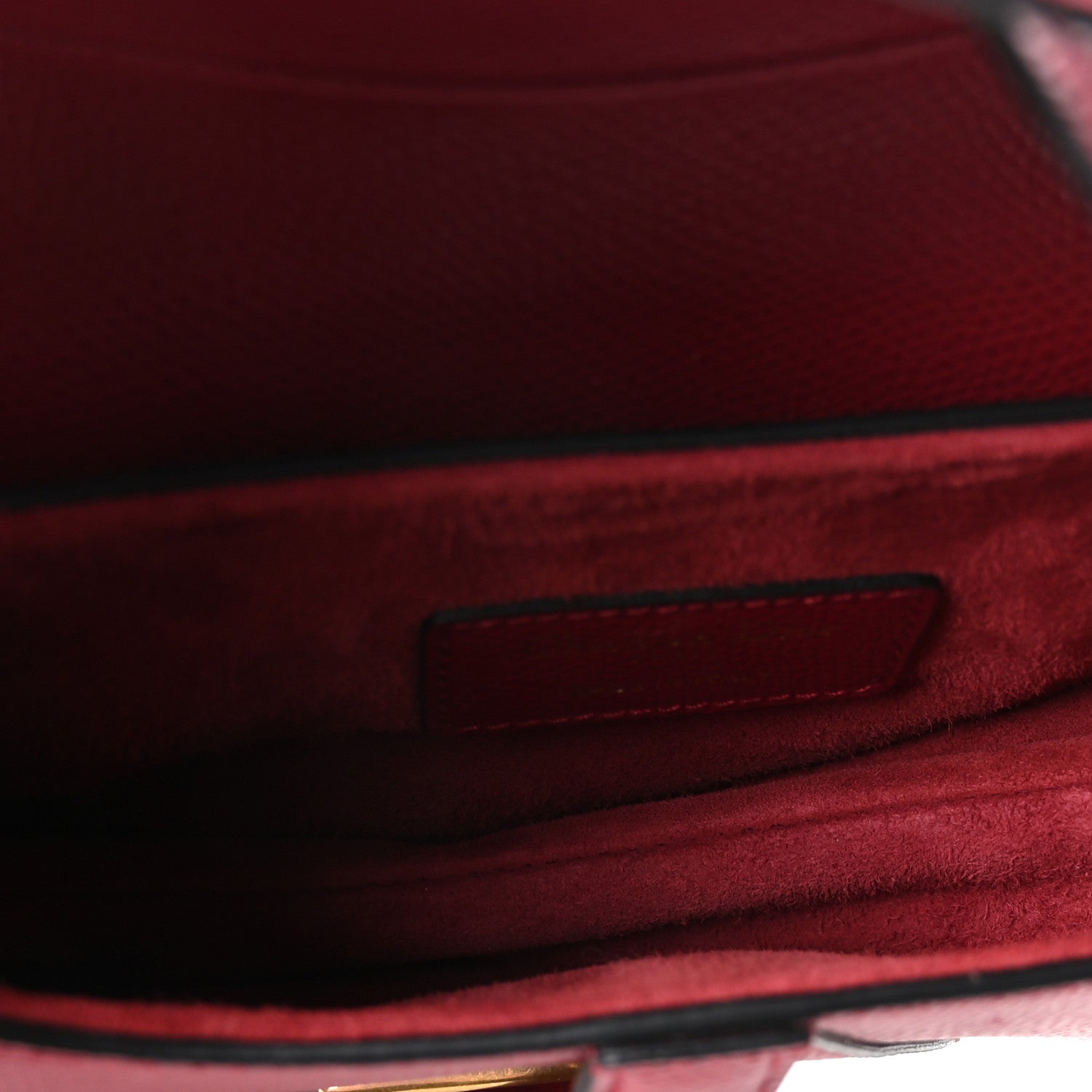 Grained Calfskin Mini Saddle Bag Red