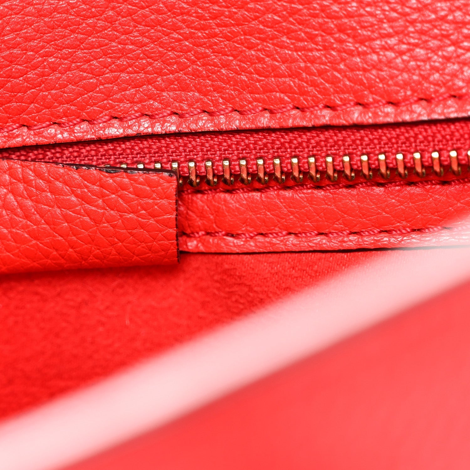Drummed Calfskin Nano Luggage Vermillion