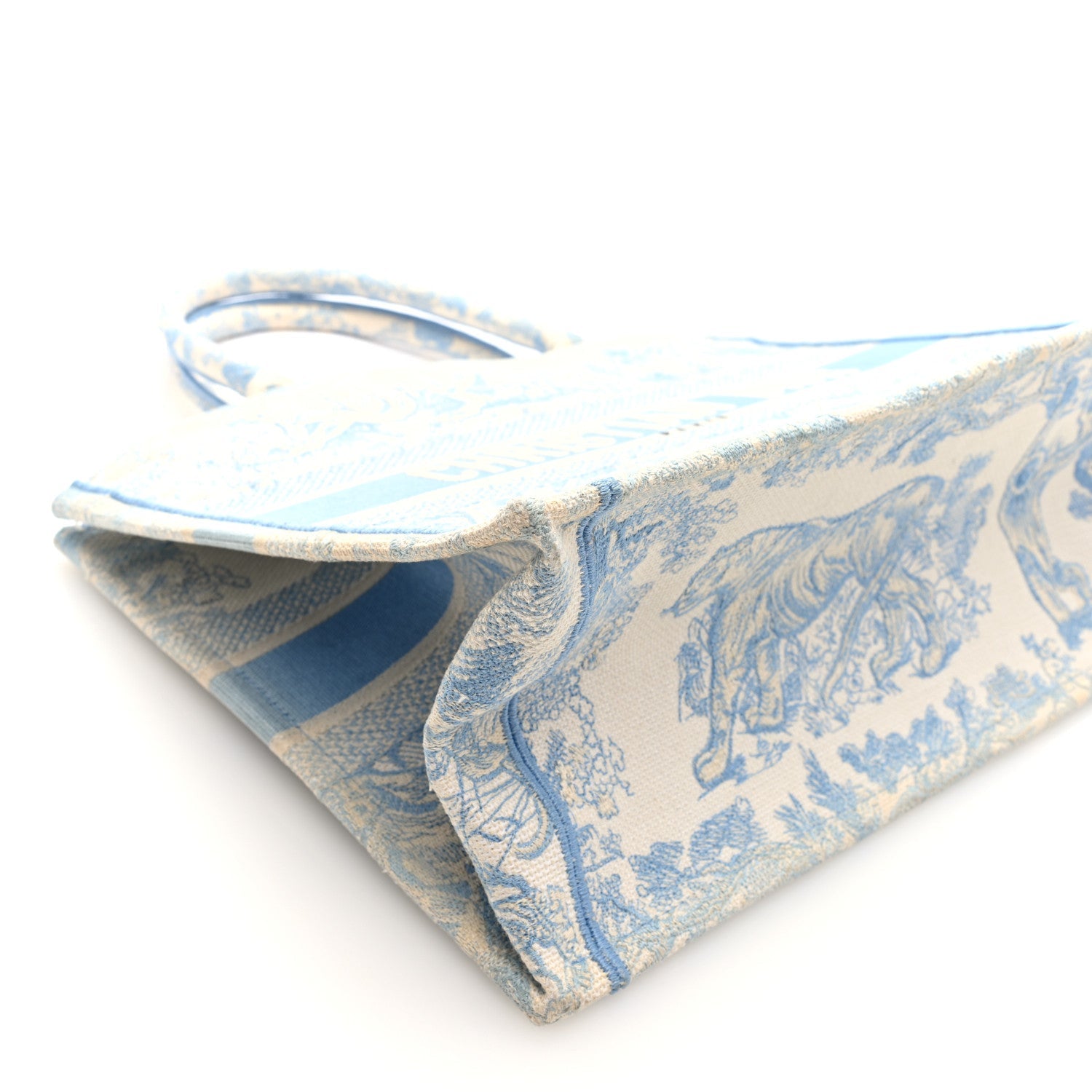 Canvas Embroidered Medium D1ORiviera Toile De Jouy Book Tote Light Blue