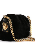 Faux Fur Clutch Black