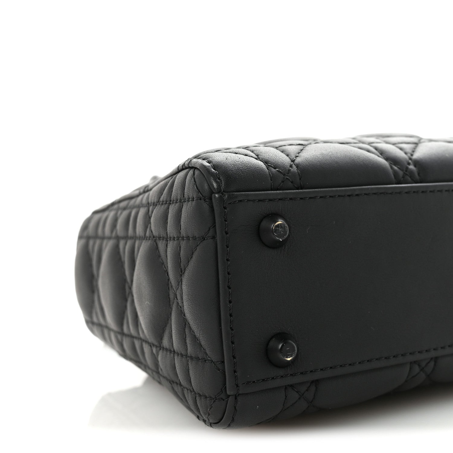 Ultra Matte Calfskin Cannage Mini Lady D1OR Black