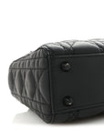 Ultra Matte Calfskin Cannage Mini Lady D1OR Black
