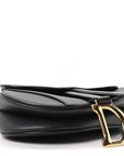 Grained Calfskin Mini Saddle Bag Black