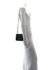 Lambskin Quilted Mini Square Flap Black