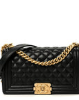 Caviar Quilted Medium Boy Flap Black