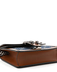 New Denim GG Monogram Dollar Calfskin Enamel Mini Dionysus Shoulder Bag Blue Tea Cuir Epilog Electric Blue