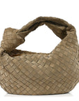 Suede Calfskin Intrecciato Teen Jodie Hobo Beige