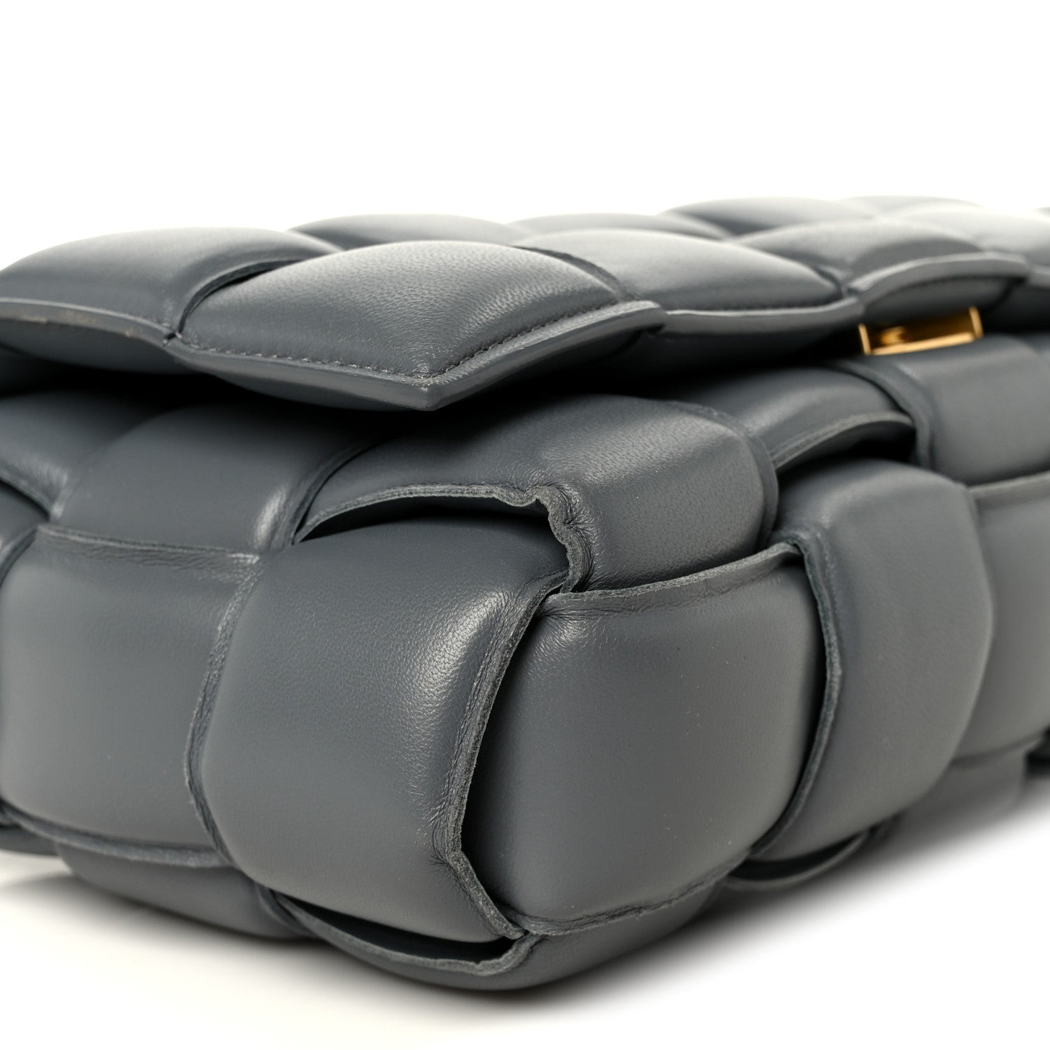 Nappa Maxi Intreccio Padded Cassette Crossbody Bag Thunder