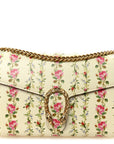 Calfskin Floral Print Mini Dionysus Chain Wallet Ivory Pink