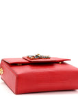Lizard Embossed Crystal Embellished DG Millennials Mini Crossbody Bag Red