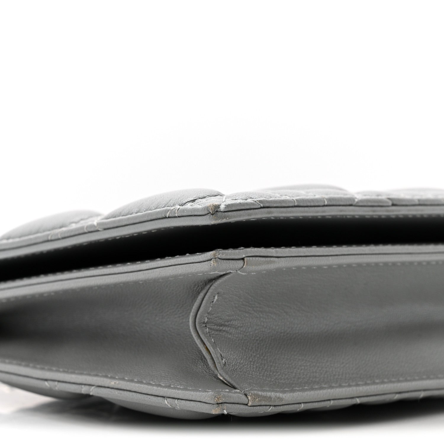 Lambskin Cannage Lady D1OR Convertible Clutch Grey