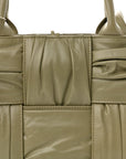Foulard Intrecciato Pleated Arco Tote Travertine