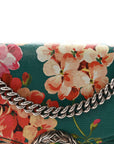 Calfskin Blooms Print Medium Dionysus Shoulder Bag Bright Emerald Multicolor