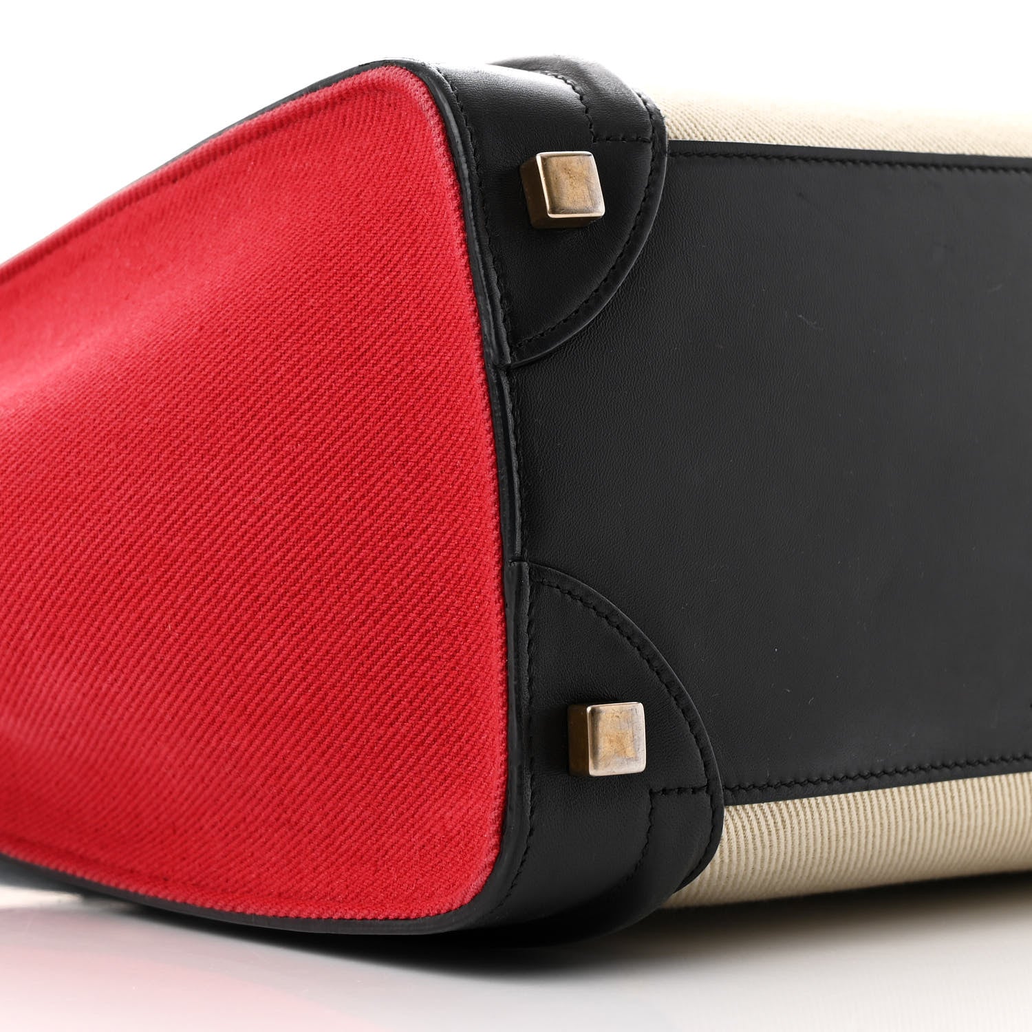 Canvas Smooth Calfskin Micro Tri-Color Luggage Carmin