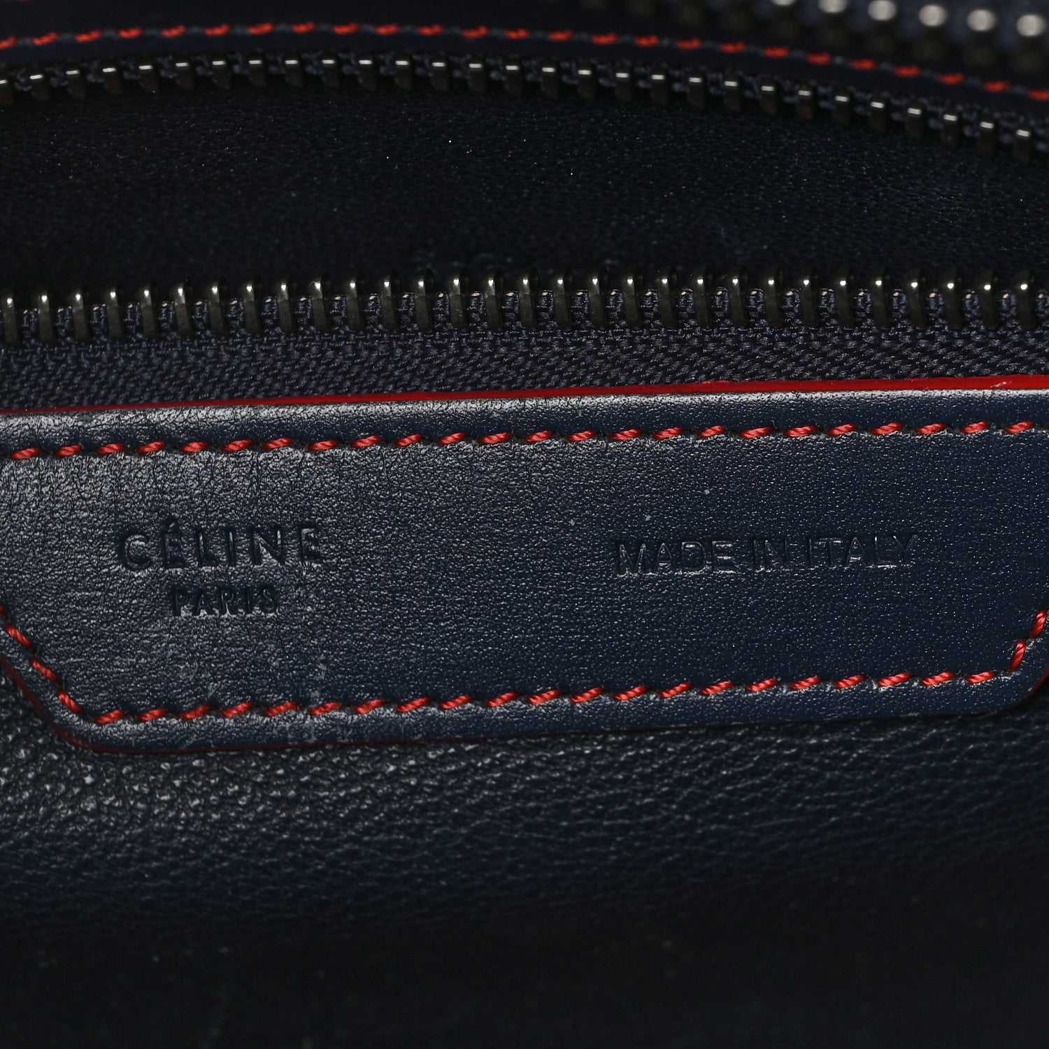 Smooth Calfskin Mini Luggage Navy Red