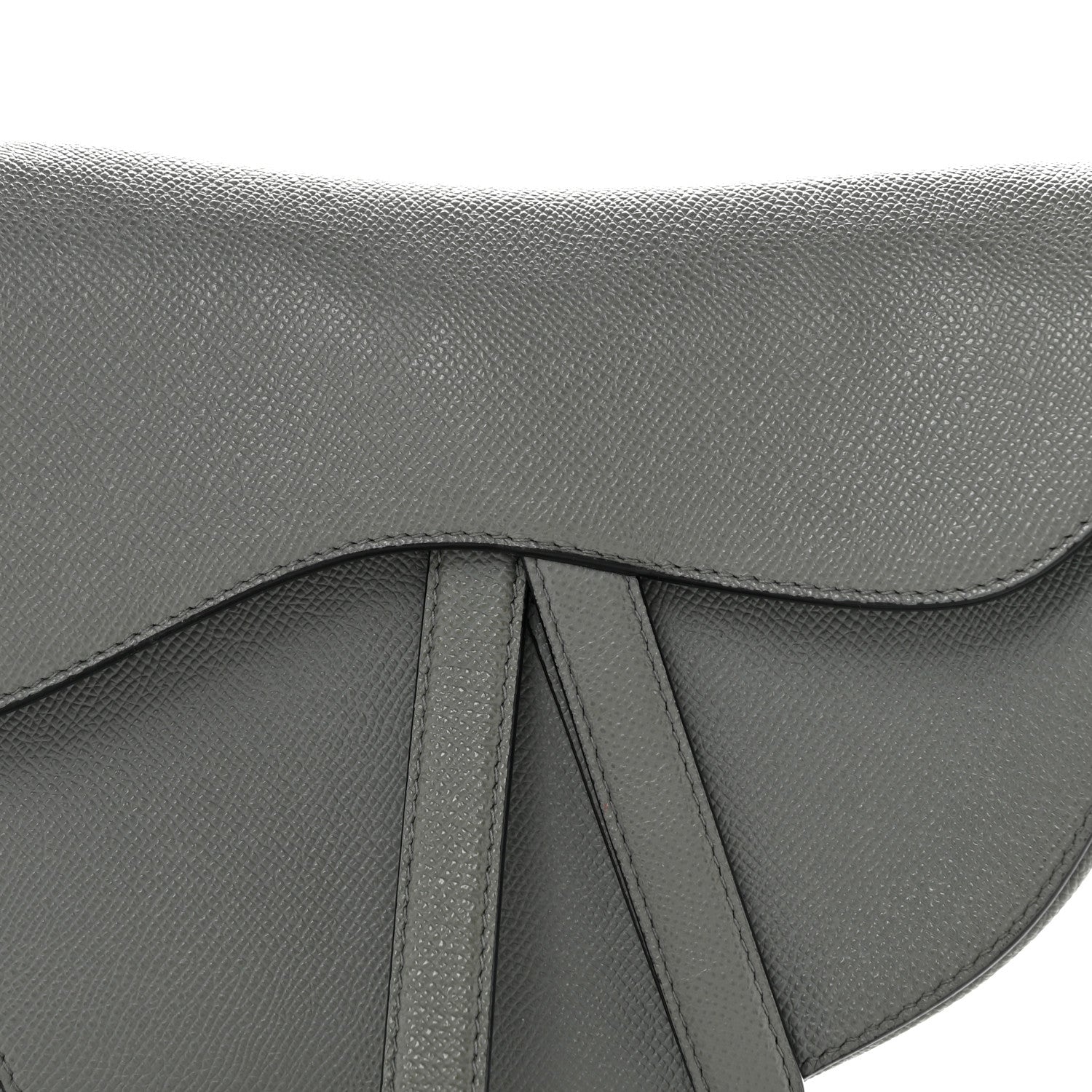 Grained Calfskin Saddle Bag Grey