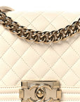 Caviar Quilted Small Boy Flap White