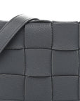 Grained Calfskin Maxi Intrecciato Cassette Crossbody Bag Thunder