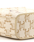 Triomphe Canvas Calfskin Mini Vertical Cabas White