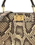 Snakeskin Shiny Nappa Petite Peekaboo I SEE U Satchel Daisy Roccia Camelia