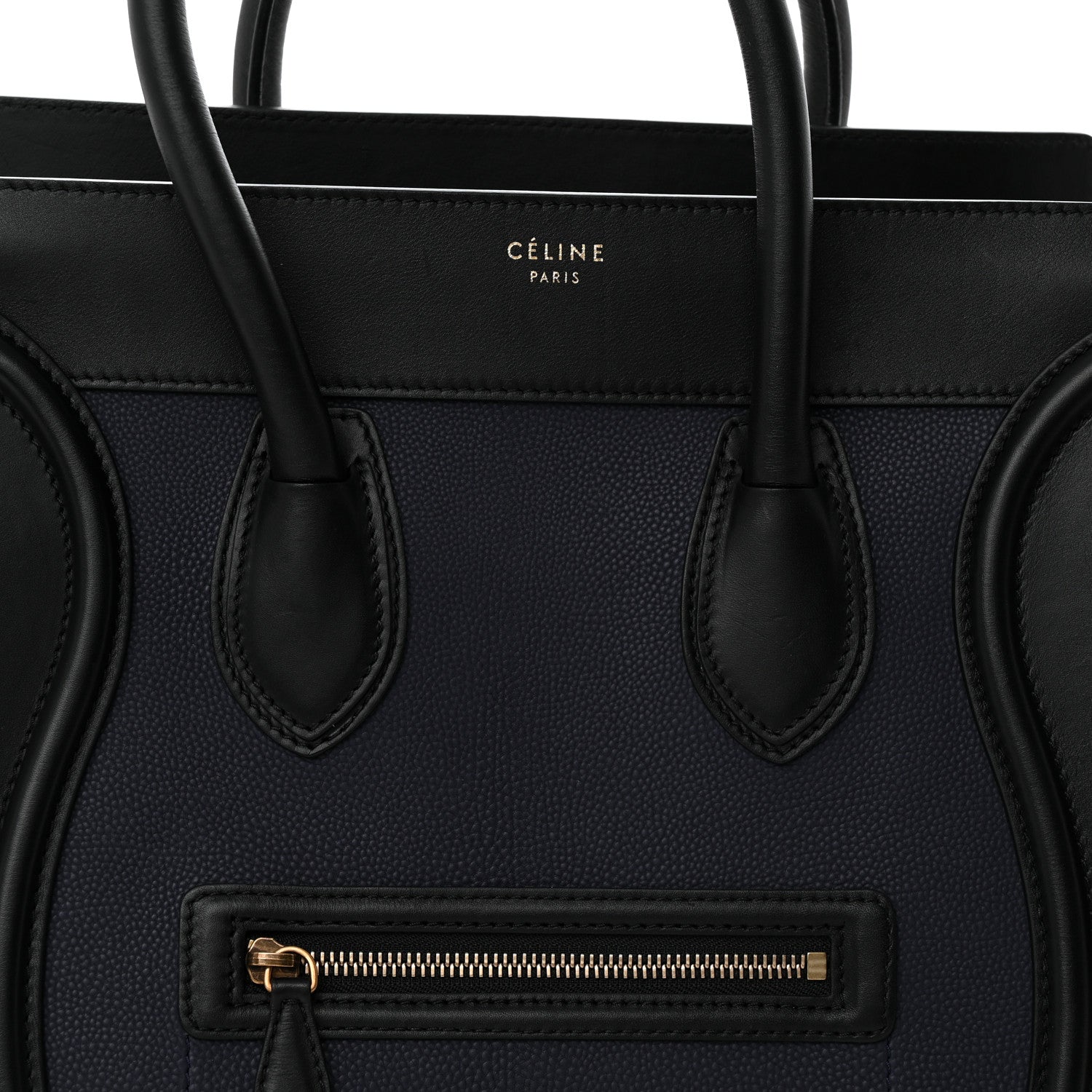 Velluto Calfskin Mini Tri-Color Luggage Navy