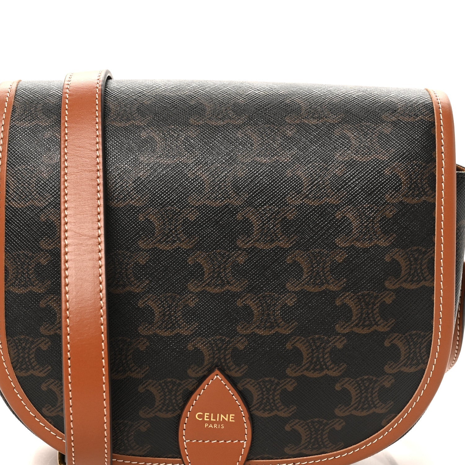 Triomphe Canvas Medium Folco Bag Tan
