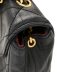 Lambskin Quilted Half Moon Flap Black