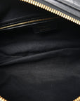 Shiny Grained Calfskin Macrocannage Medium D-Journey Bag Black