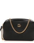 Dollar Calfskin Super Mini GG Marmont Chain Shoulder Bag Black