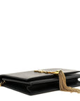 Smooth Calfskin Classic Monogram Kate Tassel Chain Wallet Black