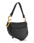 Grained Calfskin Saddle Bag Black