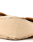 Raffia Elaphe Matelasse Small GG Marmont Shoulder Bag Natural Cream Brown