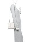 Calfskin Crocodile Embossed Medium Monogram Sunset Blanc Vintage