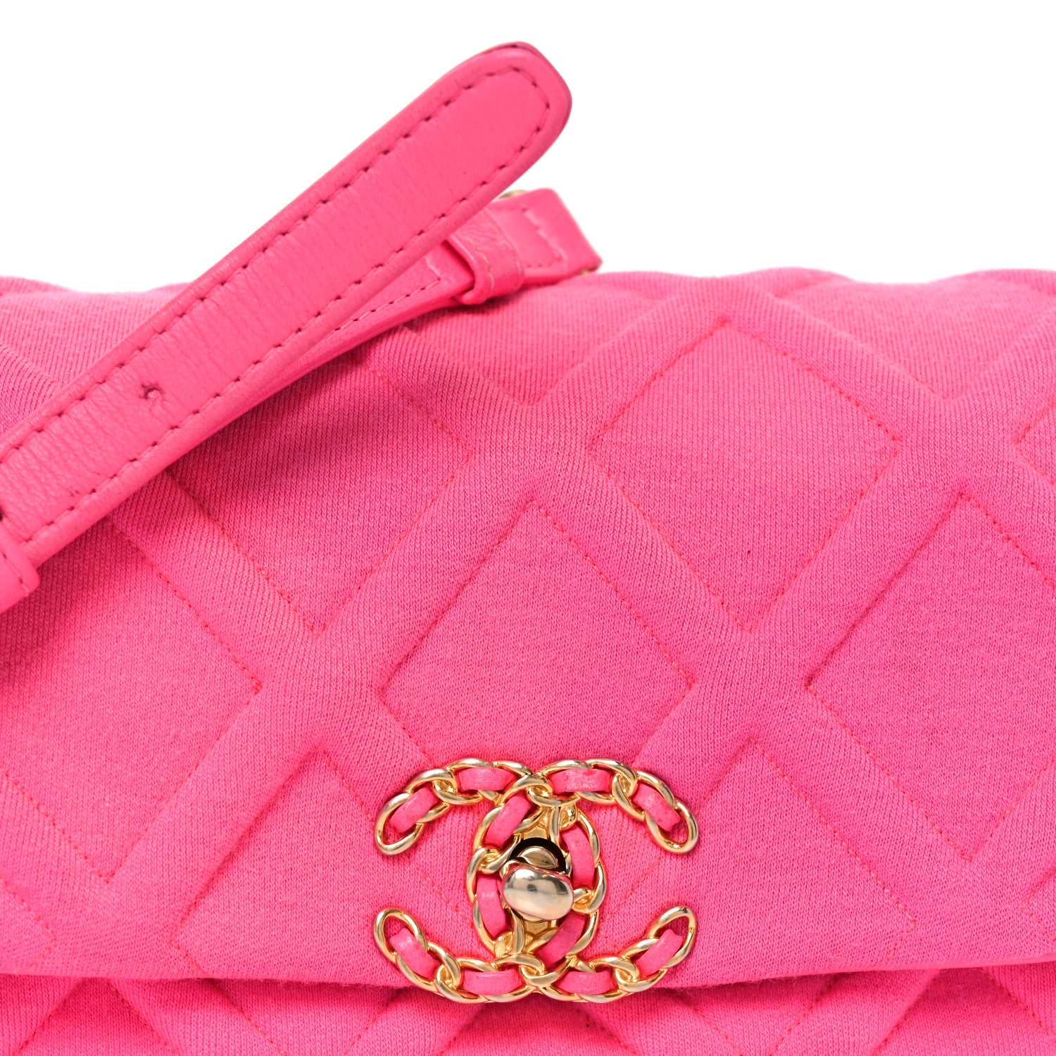 Jersey Quilted CHNL 19 Waist Bag Pink