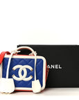 Caviar Quilted Small CC Filigree Vanity Case Blue White Red