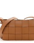 Lambskin Maxi Intrecciato Cassette Crossbody Bag Caramel