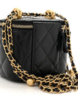 Calfskin Quilted Mini Perfect Fit Vanity Case With Chain Black