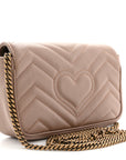 Calfskin Matelasse Super Mini GG Marmont Shoulder Bag Porcelain Rose
